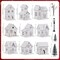 Winter Village Houses Accessories Street Lights Trees Miniature Christmas Figurines Scene Desktop Ornament for Indoor Room Landscape Xmas Holiday Party Decor